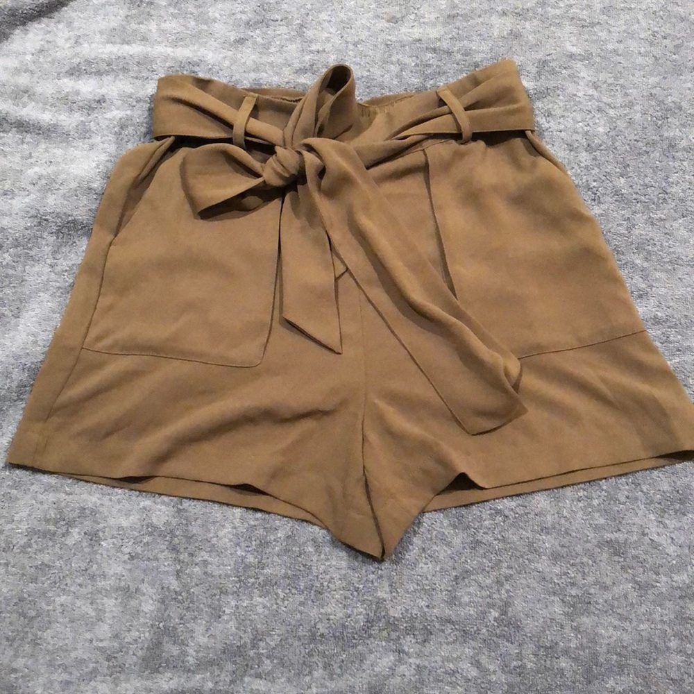 Paper bag waist shorts
